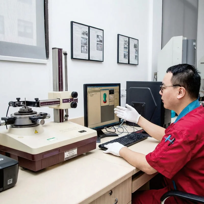 Quality inspection measuring stepper motor shaft