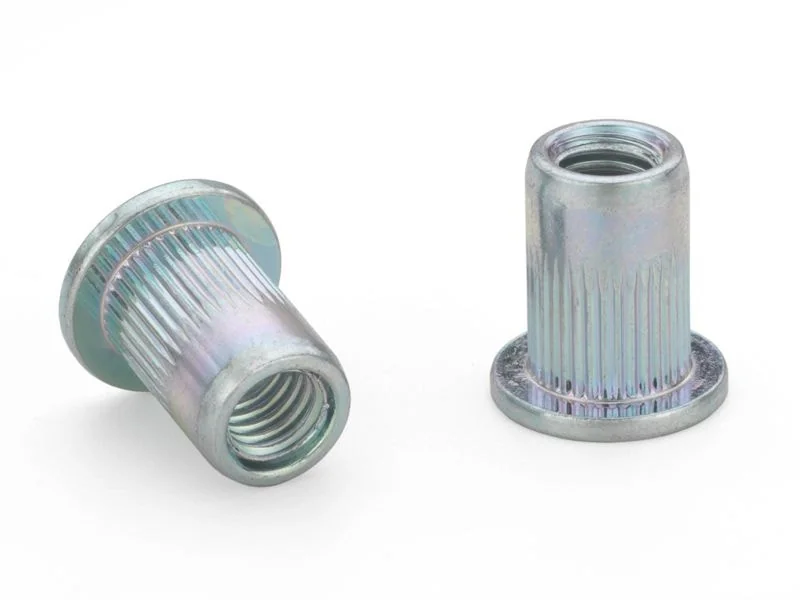 Threaded and knurled stepper motor shaft