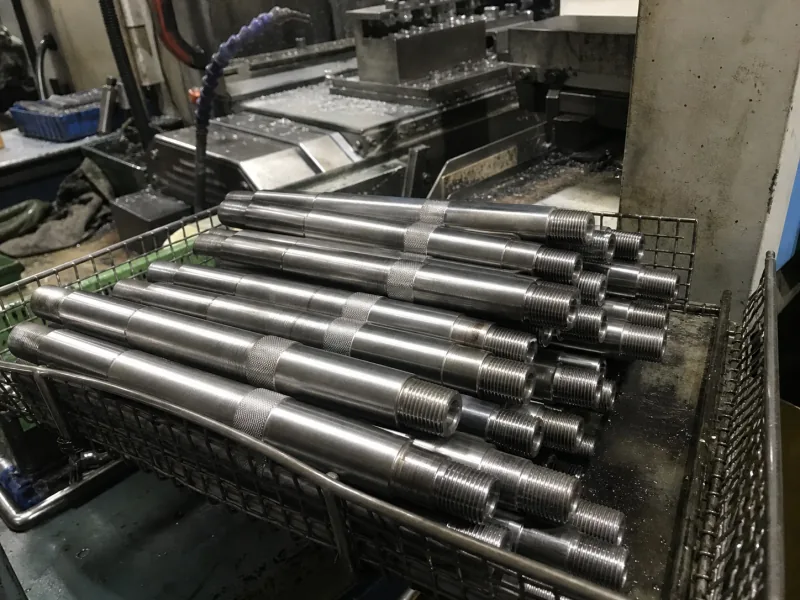 Fully custom stepper motor shafts - OEM manufacturing during routine inspection in a shaft factory